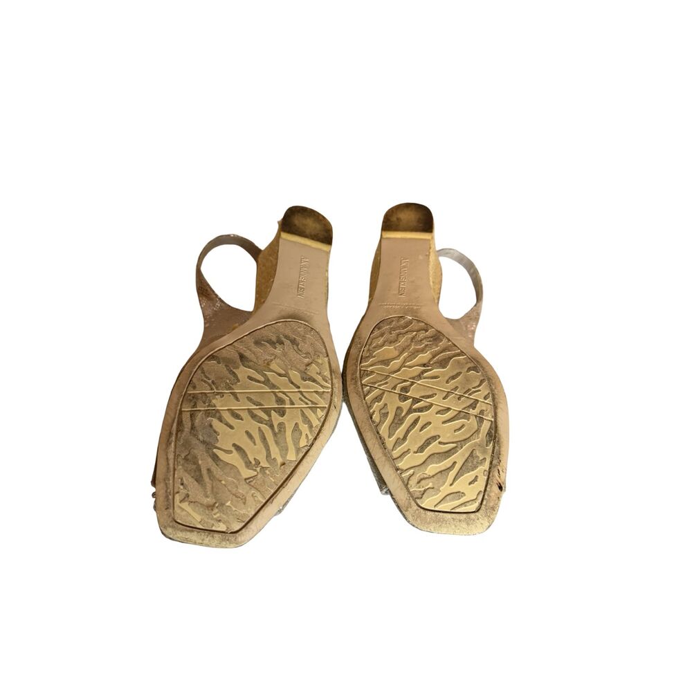 Anne Klein iFlex Wedge Sandal Metallic Gold Slingback Espadrille Size 7.5 - Picture 5 of 5